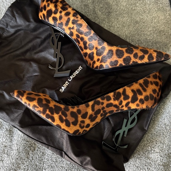 Saint Laurent pony spot/nero lúcido manto naturale  Fur YSL heels size 36 - Picture 12 of 17